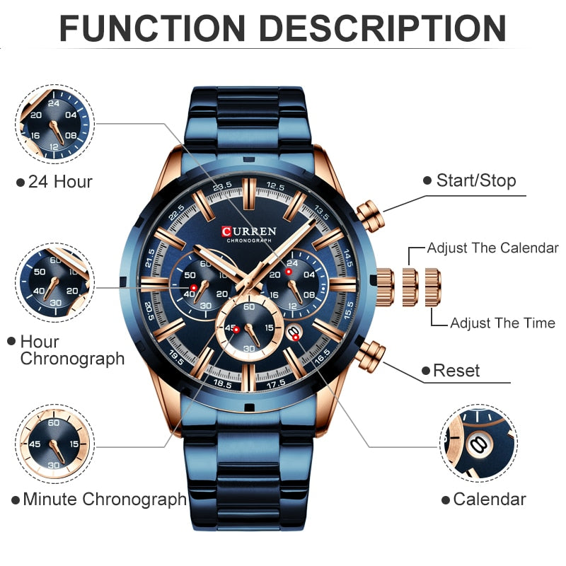 CURREN Quartz Uhr mit Chronograph