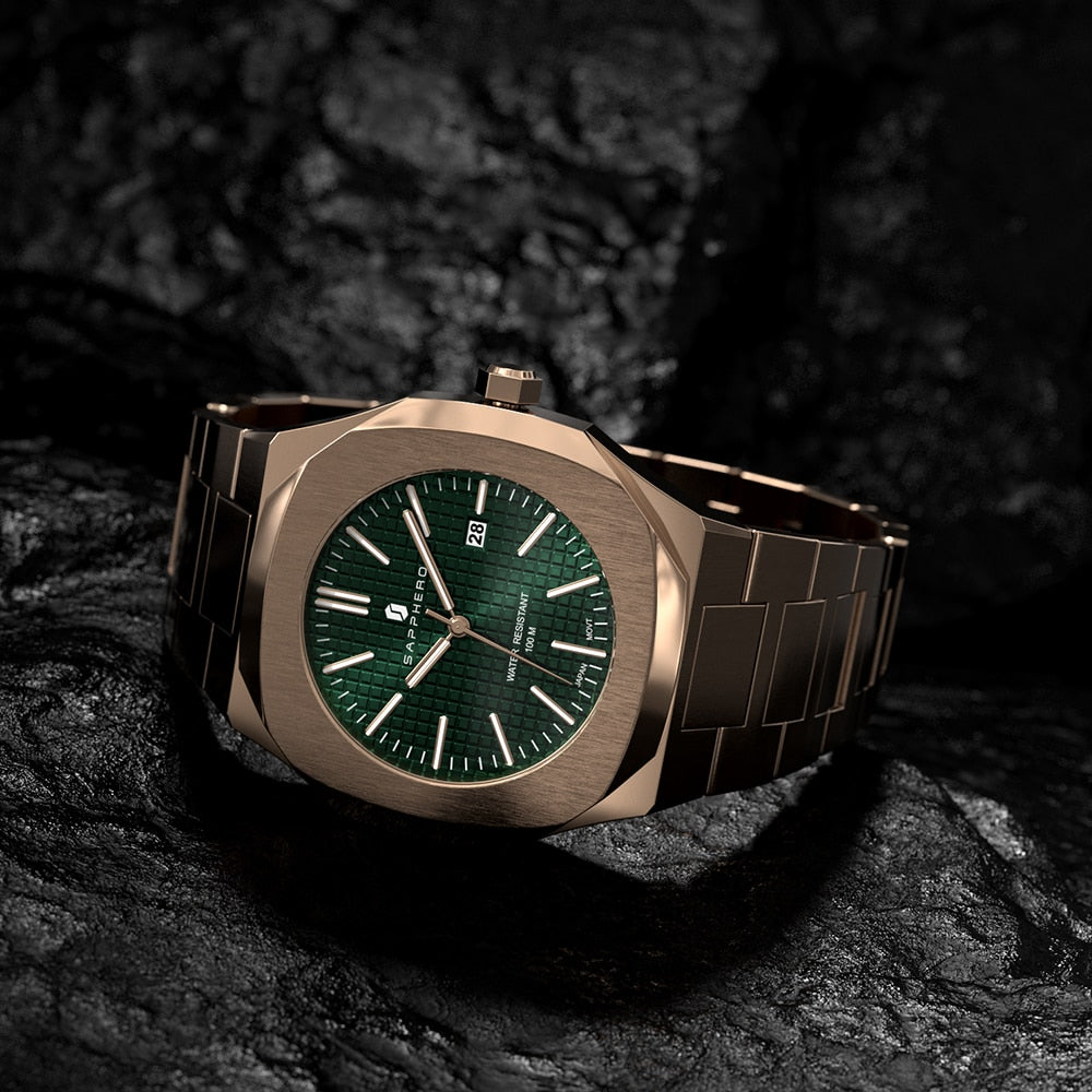 Sapphero Automatische Quartz Edelstahl Uhr