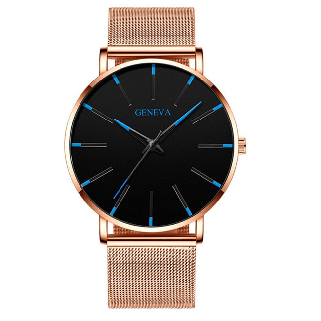 Minimalistische Ultra Dünne Business Stahl Quartz Uhr