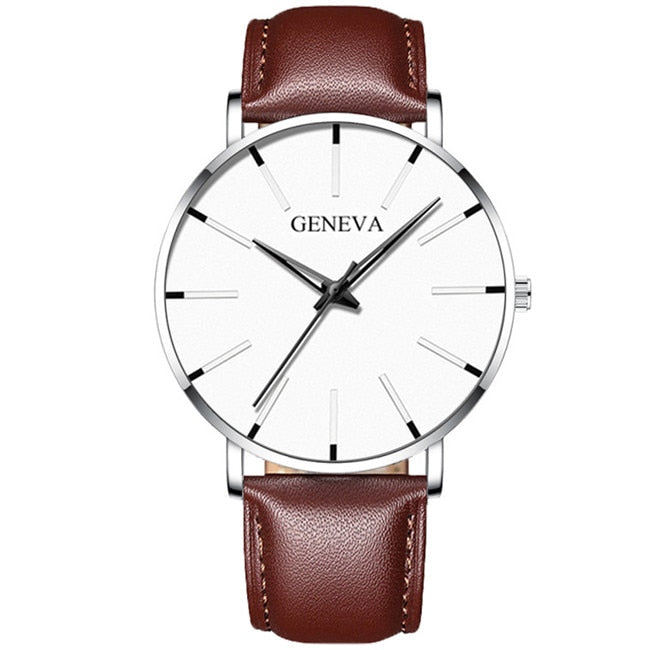 Minimalistische Ultra Dünne Business Stahl Quartz Uhr