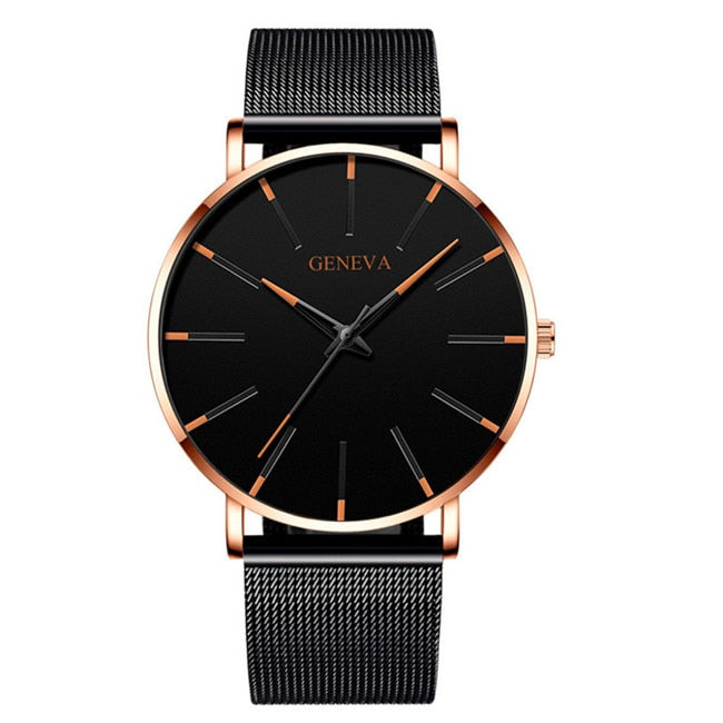 Minimalistische Ultra Dünne Business Stahl Quartz Uhr