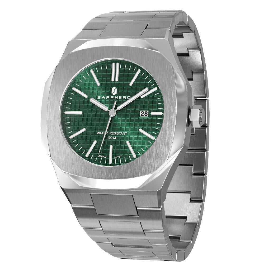 Sapphero Automatische Quartz Edelstahl Uhr