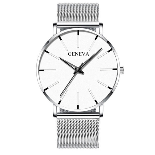 Minimalistische Ultra Dünne Business Stahl Quartz Uhr