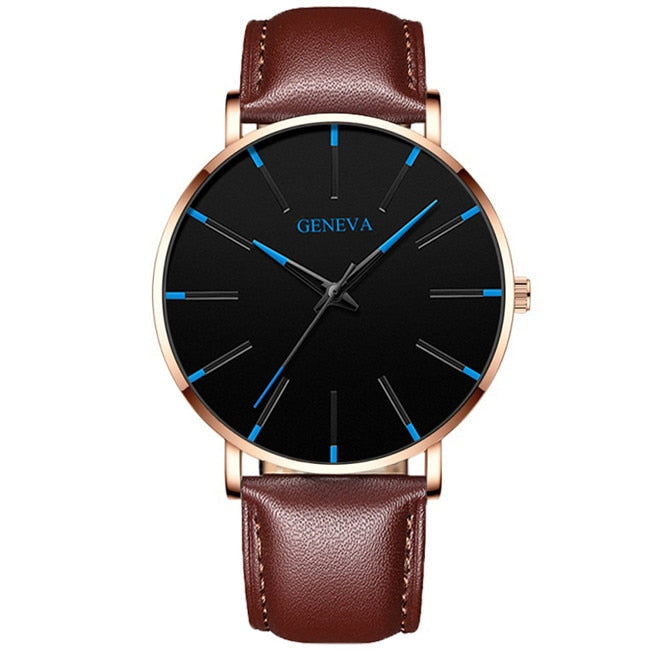 Minimalistische Ultra Dünne Business Stahl Quartz Uhr