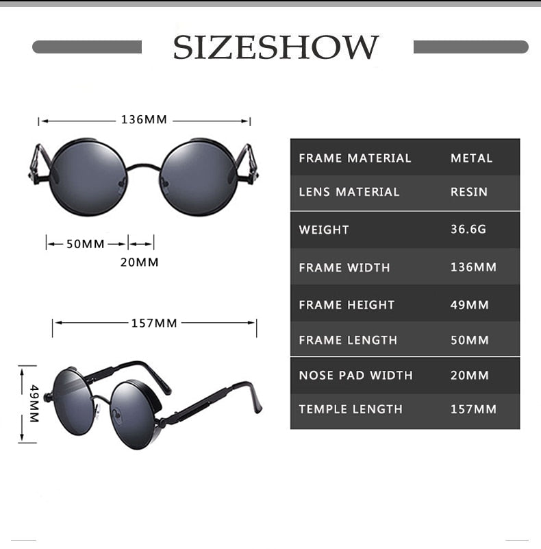 Metal Steampunk Sonnenbrille für Festivals