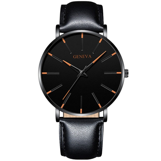 Minimalistische Ultra Dünne Business Stahl Quartz Uhr