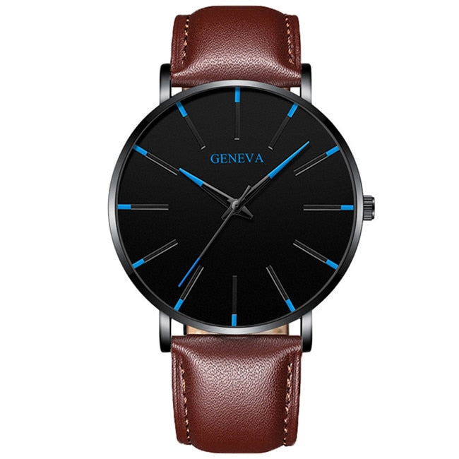 Minimalistische Ultra Dünne Business Stahl Quartz Uhr