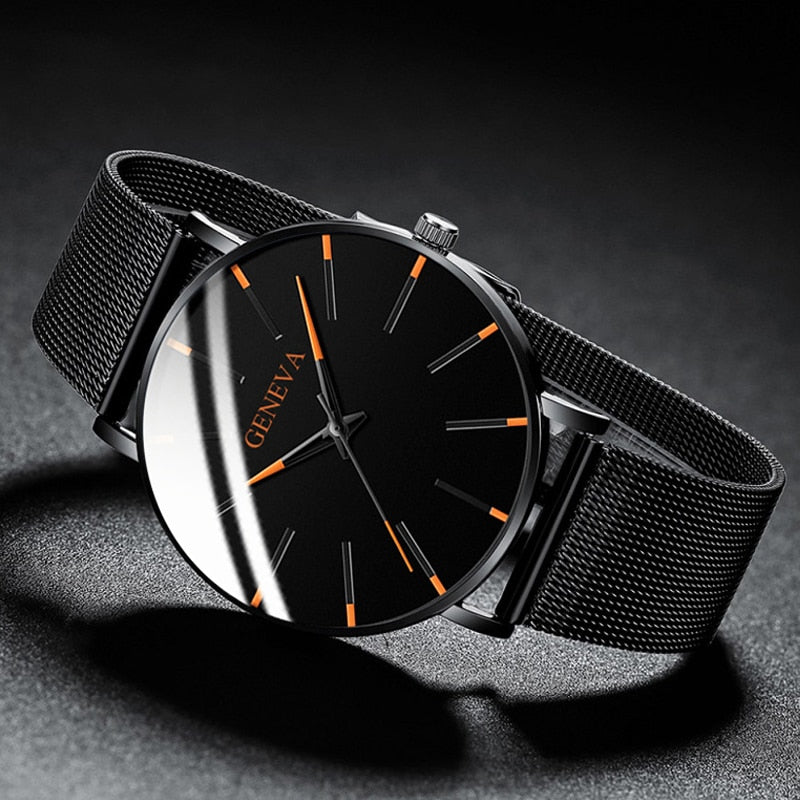 Minimalistische Ultra Dünne Business Stahl Quartz Uhr