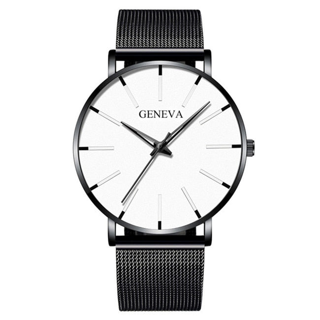 Minimalistische Ultra Dünne Business Stahl Quartz Uhr