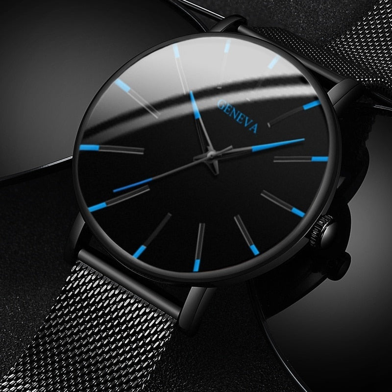 Minimalistische Ultra Dünne Business Stahl Quartz Uhr