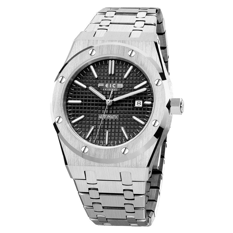 FEICE Automatische mechanische Edelstahl Luxusuhr Skeleton