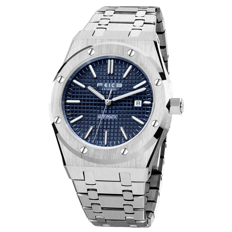 FEICE Automatische mechanische Edelstahl Luxusuhr Skeleton